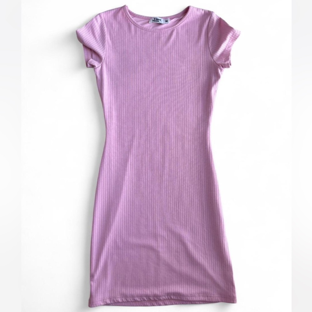 Tiger Mist Light Pink Ribbed Dress